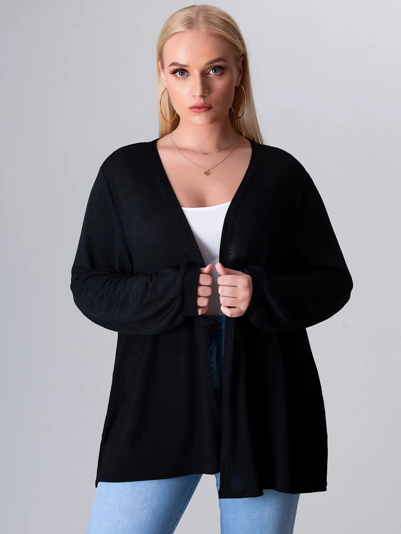 Large Plus Size 4xl Coat Women Autumn 2022 Black Vintage Curvy Cardigan Long Sleeve Loose Solid Casual Oversized Female Clothing