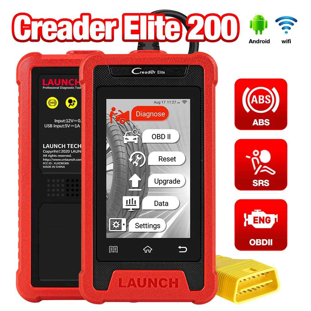 

LAUNCH X431 Creader Elite CRE200 Car Diagnosis Tools ABS SRS OBD2 Automotive Scanner For Car Lifetime Free Update