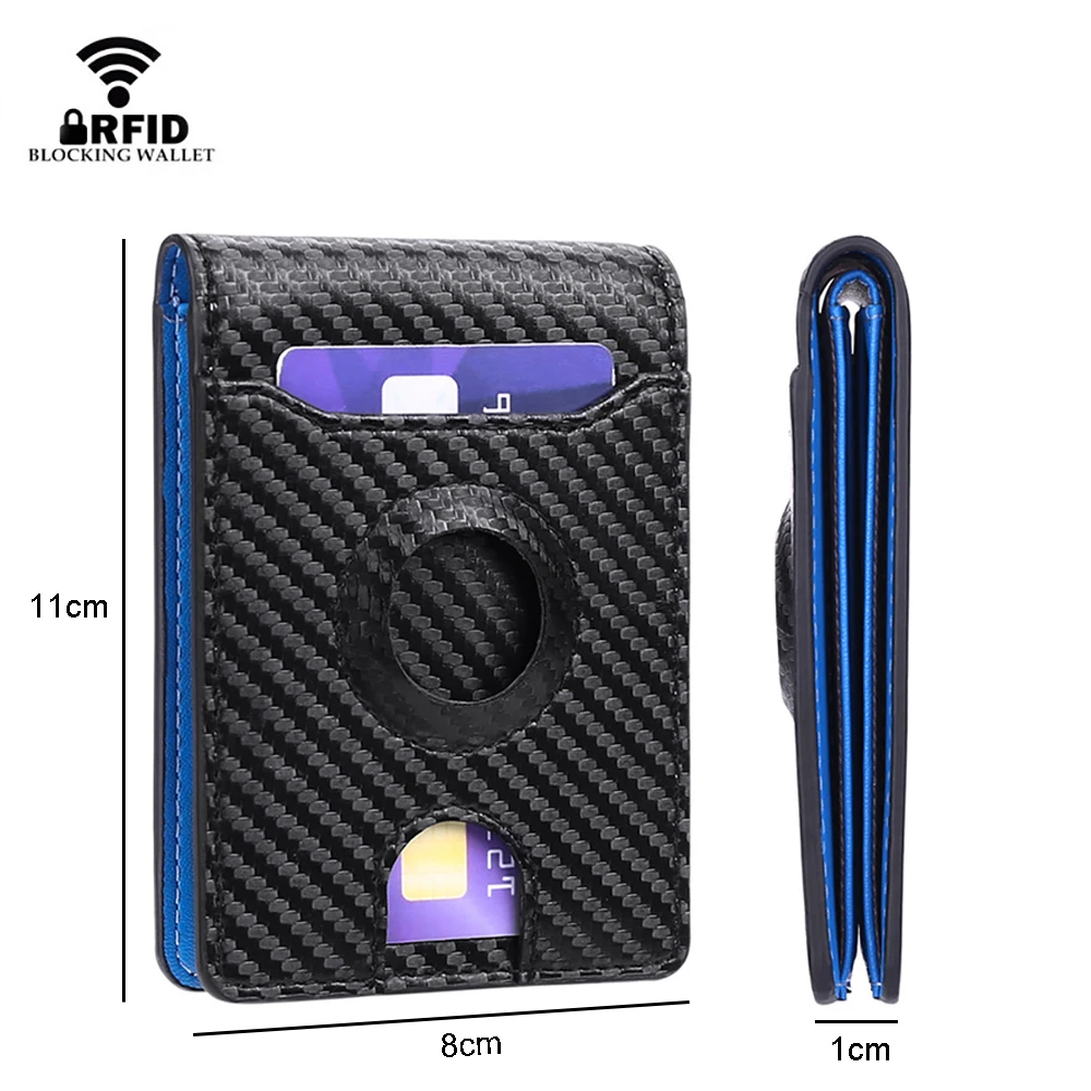 2023 New Ultra-Thin Wallet Business Men Card Holder Fashion RFID Blocking Credit Card Holder Carbon Fiber Card Holder Pure Purse