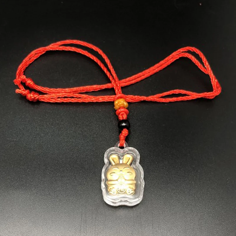 

1Pc 2023 Lunar Rabbit Year Commemorative Souvenir Gifts Chinese Zodiac Rabbit Pendant Car Decor Pendant