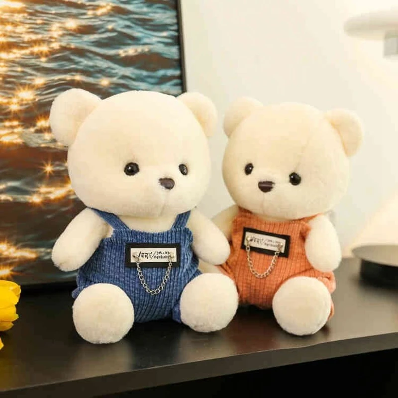 

Kawaii Suspenders Cool Bear Plush Toy Sofa Cushion Nap Throw Pillow Child Companion Doll Send Children Holiday Gifts