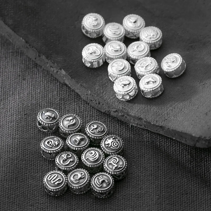 MEETSOFT классический браслет из серебра 925 пробы со знаками Зодиака и животными