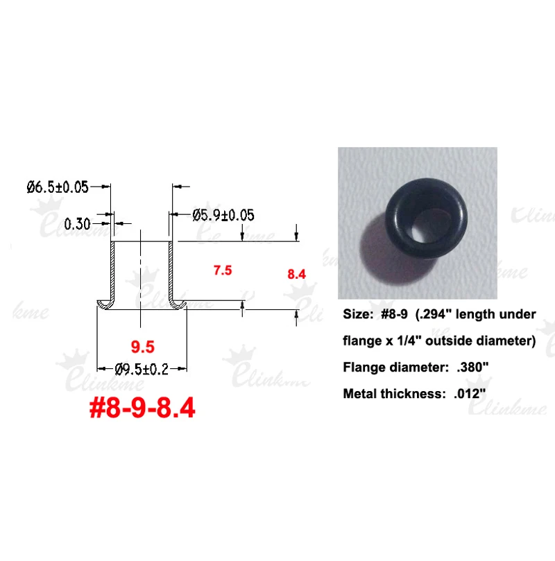100шт # 8-9-8 4 (длина 0 294 под фланцем x внешний диаметр 1/4 дюйма) черные латунные