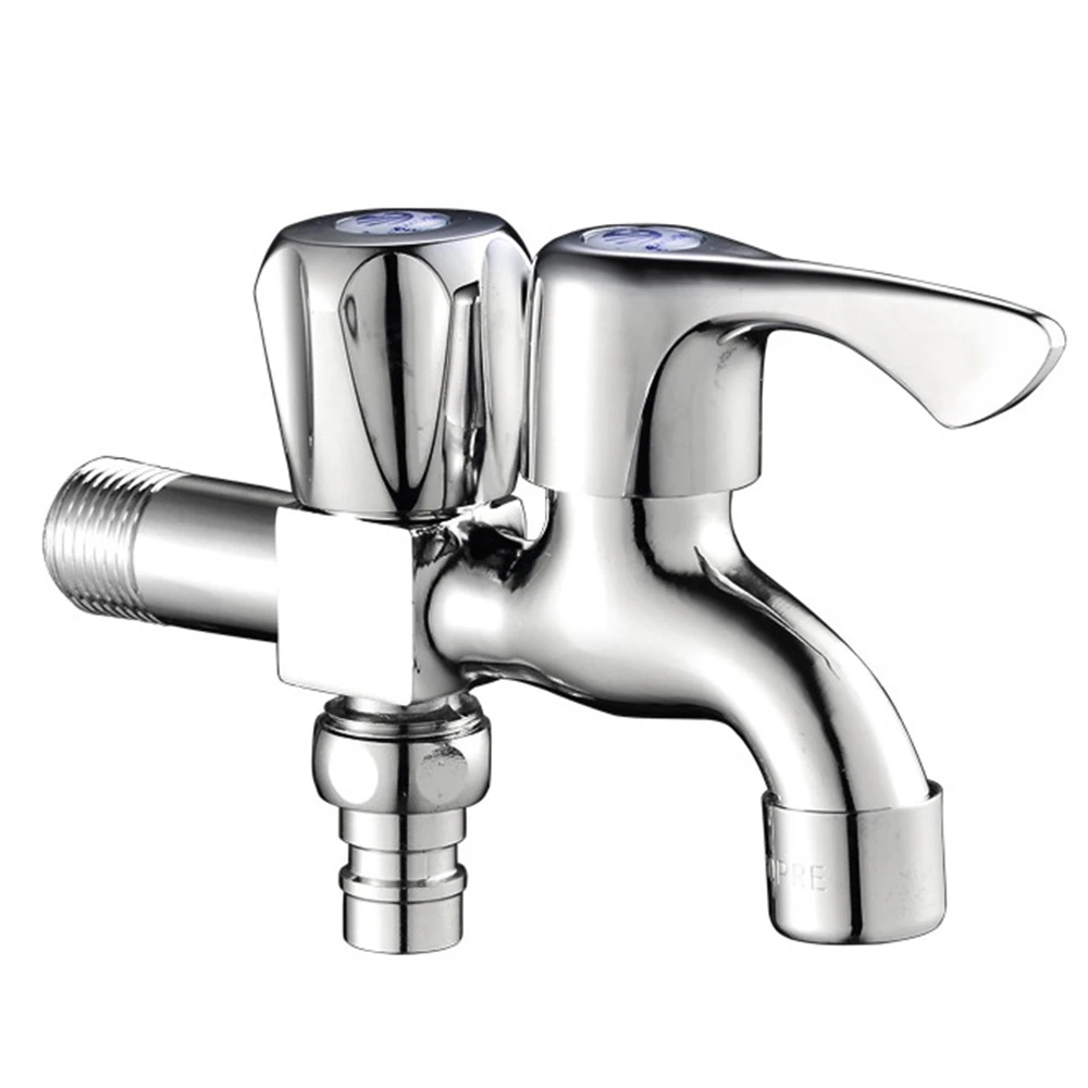 

Смеситель с двойным выходом, бытовой 4-точечный медный, быстрооткрывающийся, для балкона, водный кран для стиральной машины, Швабра, принадл...