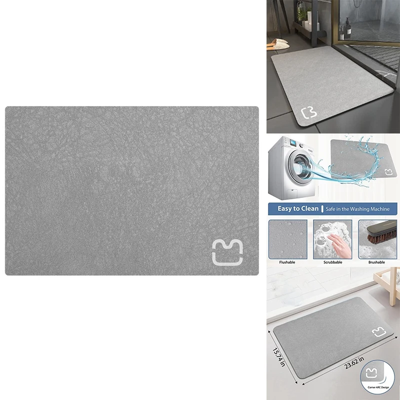 

1 PCS Simple-Thin Diatomaceous Bath Mat Bathtub Mat Fast Drying Bath Mat Bathroom Floor Mat