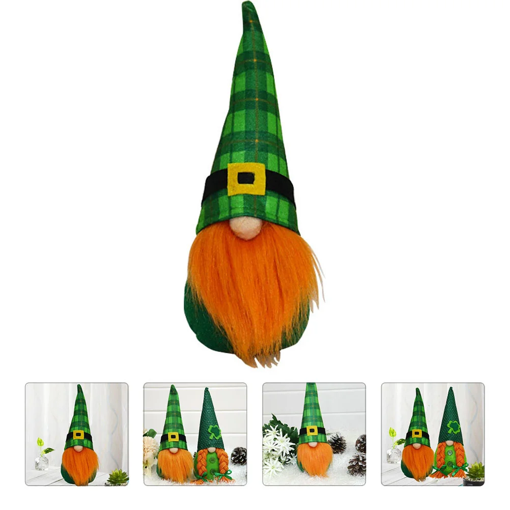 

1Pc St. Patrick's Day Faceless Doll Table Dwarf Doll Desktop Doll Gift (Boy)