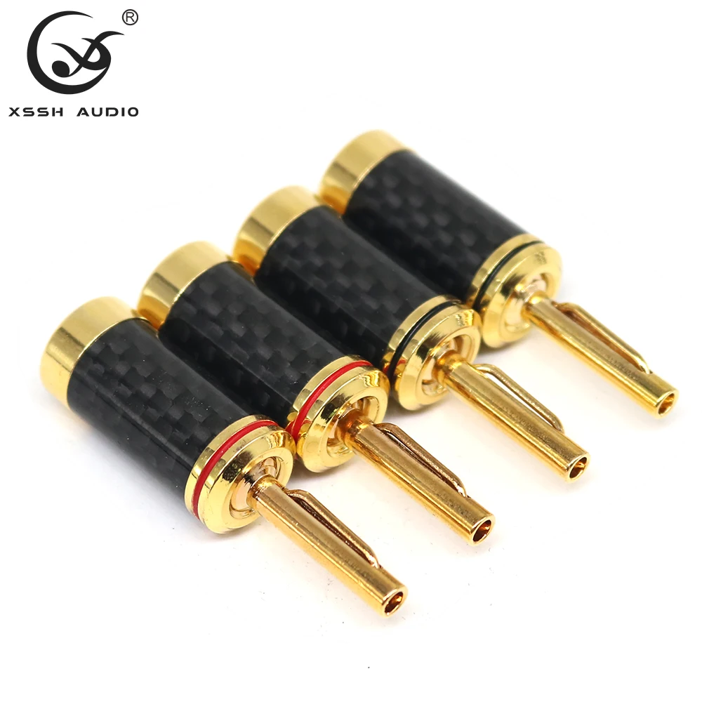 Вилки типа банан Hi-end HIFI DIY YIVO из углеродного волокна теллуриум с медным покрытием родиевым или золотым 6 мм аудиоразъем