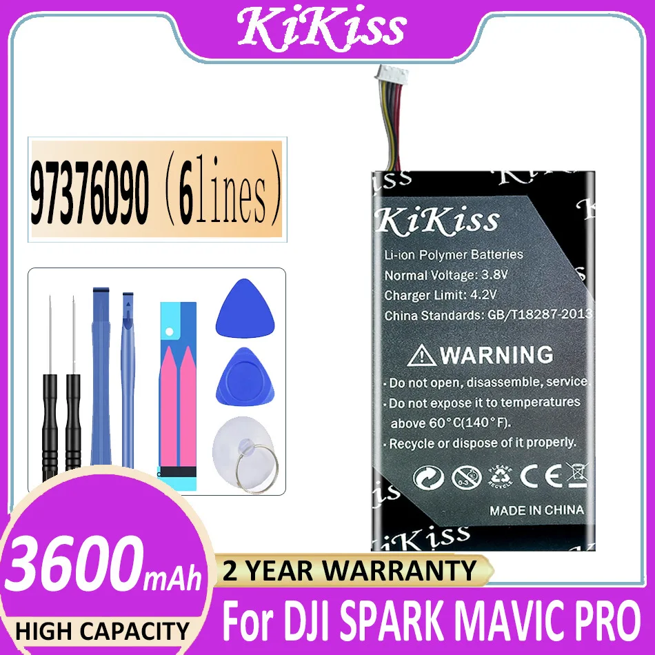 

Battery 97376090 3600mAh For DJI SPARK, MAVIC PRO, MAVIC AIR Remote Controller Accumulator 6-wire Plug Batteria + Free Tools