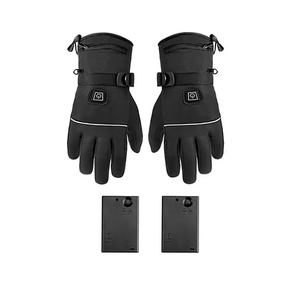 Enlarge Waterproof Motorcycle Gloves Heated Moto Heating USB Hand Warmer Electric Thermal Heated Gloves Battery Powered Gloves