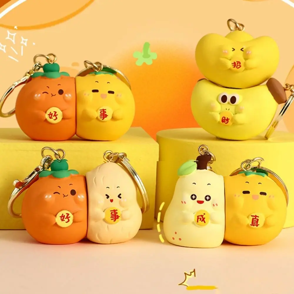 Фруктовая кукла магнитный брелок груша банан хурма арахис подвески мультфильм