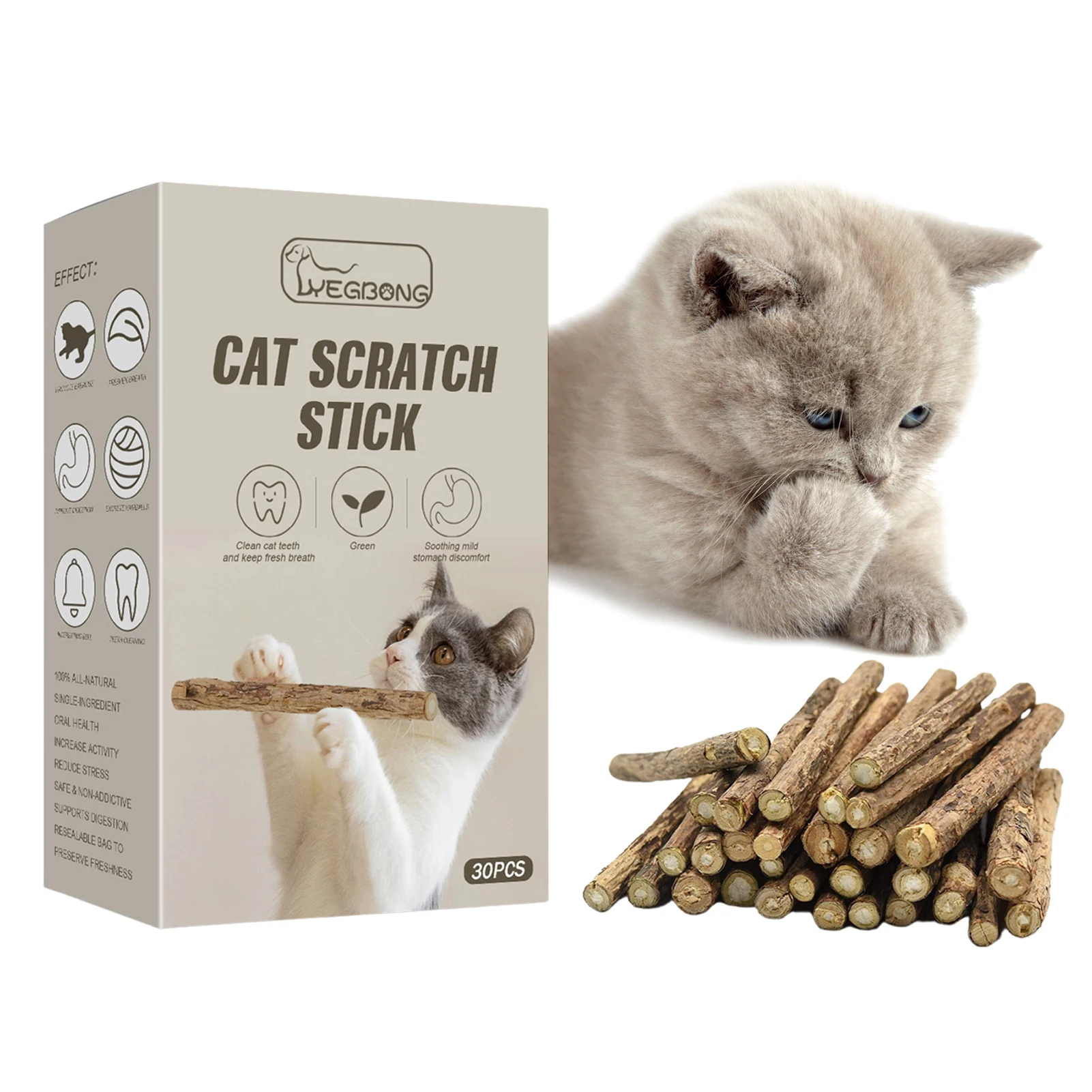 

Палочки для чистки кошачьих зубов, 30 шт.