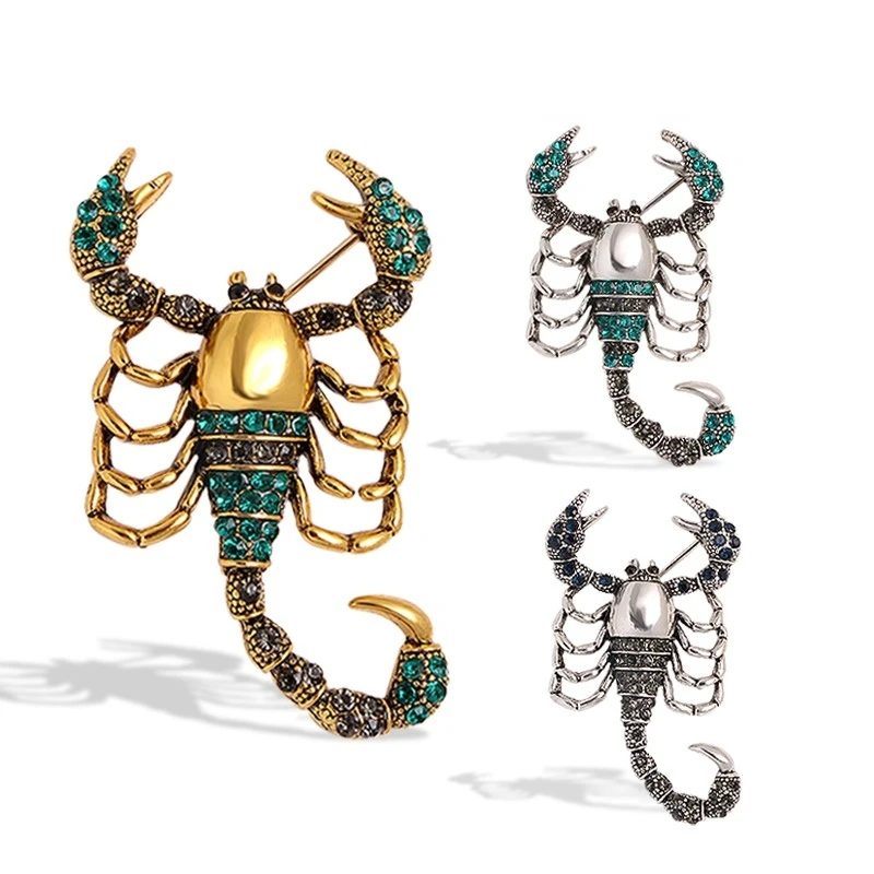 

Fashion Jewelry Crystal Brooch Pin Scorpion Rhinestone Collar Brooches Dress Decoration Jewelry Brooches for Women