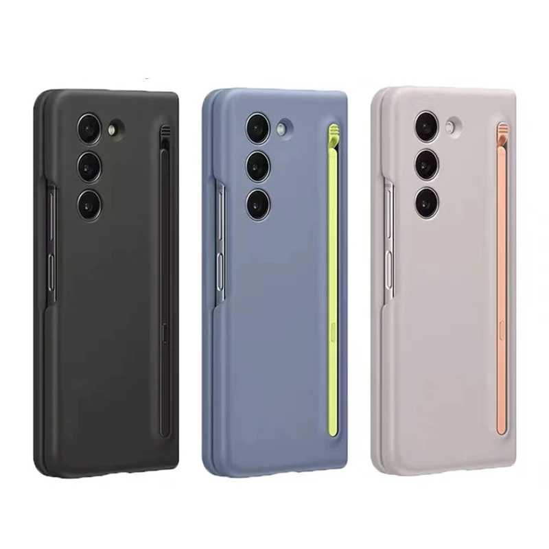 

Чехол со стилусом для Samsung Galaxy Z Fold 5 5G, оригинальный силиконовый чехол со встроенным стилусом для ZFold5 с коробкой