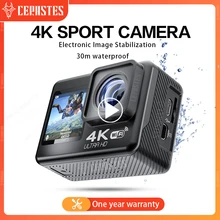 CERASTES 4K 60FPS WiFi Anti-shake Action Camera Dual Screen 170° Wide Angle 30m Waterproof Sport Camera photographic cameras