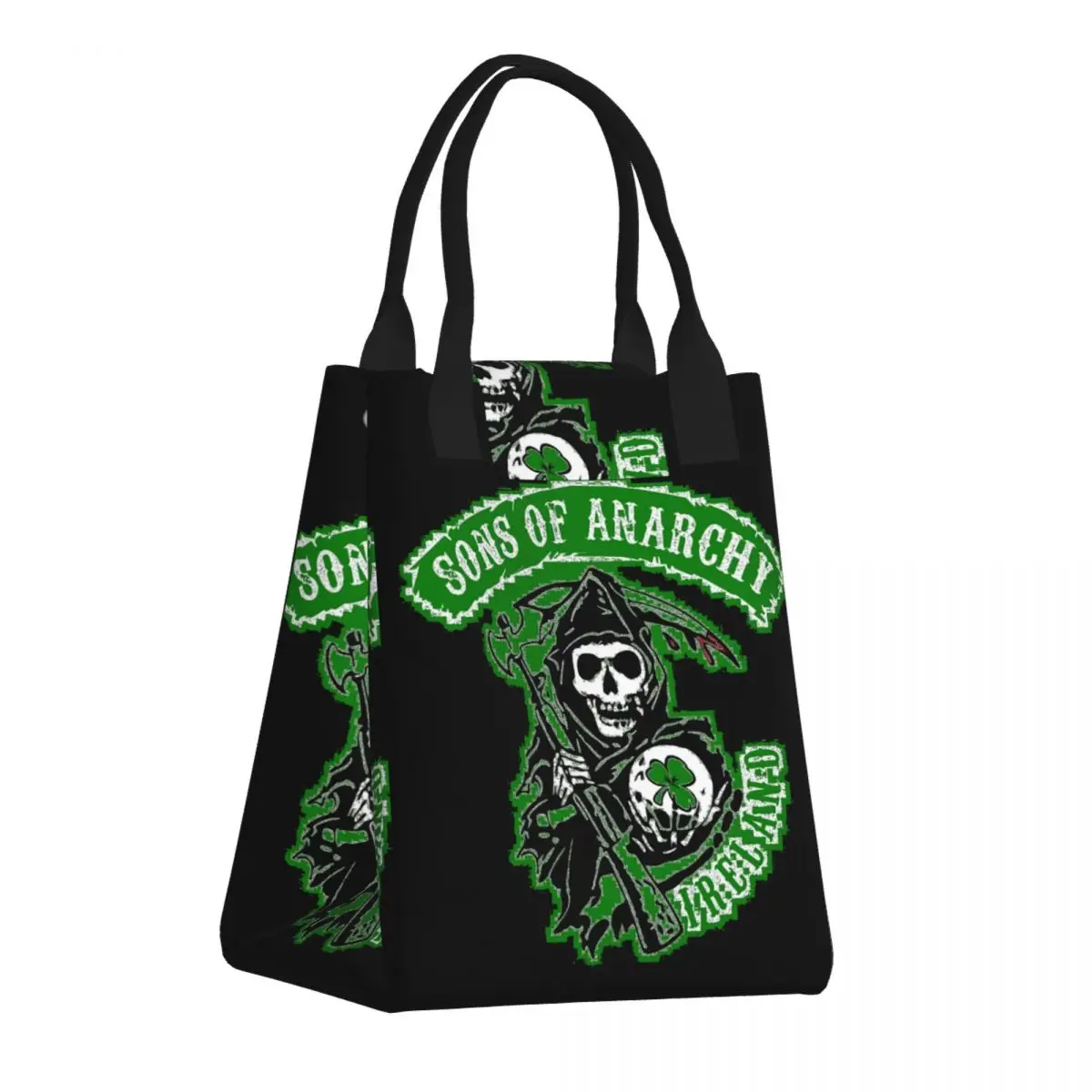 

Custom Horror Tv Movie Sons Of Anarchys Lunch Bag Women Thermal Cooler Insulated Lunch Box School Work Picnic Food Tote Bags
