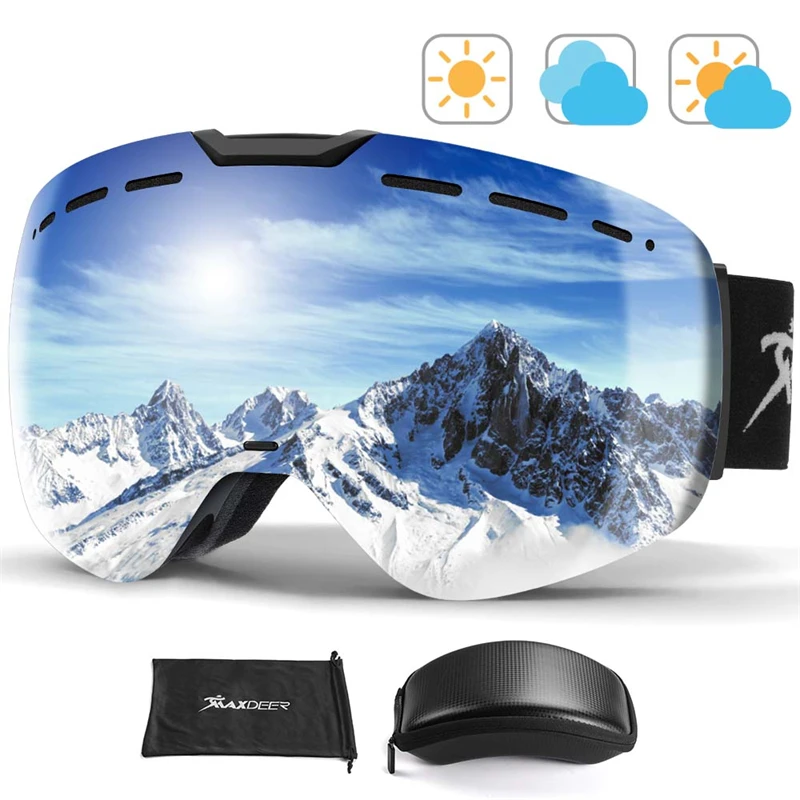 MAXDEER Ski Goggles Men Snowboard Glasses Women Winter Snow Eyewear Skiing Goggles Anti-fog UV400 Protection Double Layers Lens