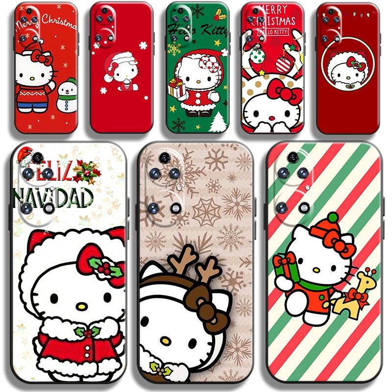 

Hello Kitty Kuromi Christmas Phone Case For Huawei P50 P40 P30 P20 Pro Lite 5G P Smart Z 2021 Silicone Cover Bumper Coque Back