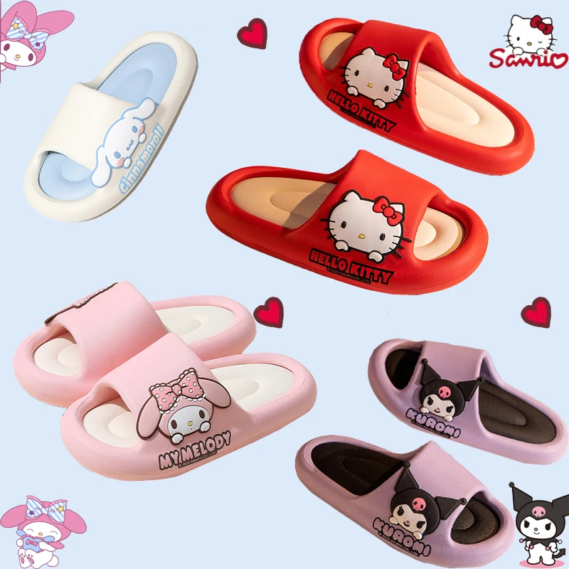 

Sanrio Hello Kitty Slippers Kawaii Kuromi Cinnamoroll My Melody Cartoon Anime cute EVA Anti Slip Stepping Shit Sense Home Shoe