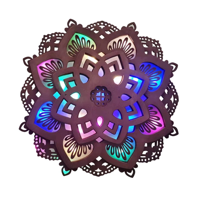 

Ночсветильник с мандалой для йоги, светодиодный ночник для создания атмосферы, ночник для мандалы, йоги, комнаты, дома, фестиваля, платье, Де...