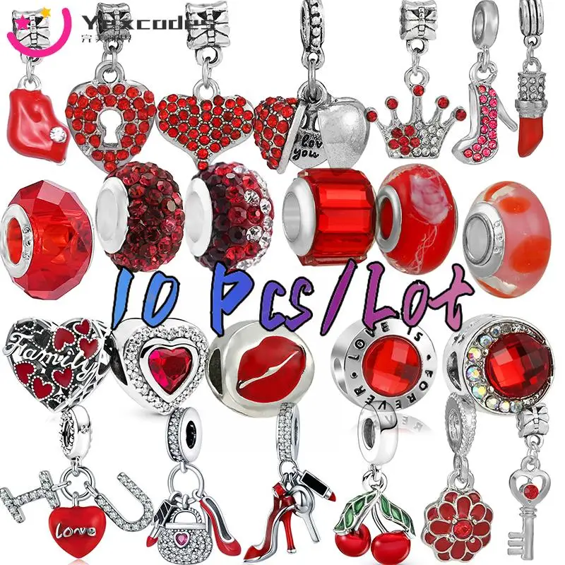

10Pcs/Lot Fine Angel Wings Heart Pendant Necklace for Women Shiny Colorful Crystal DIY Necklace Bracelets Valentines Day Gift
