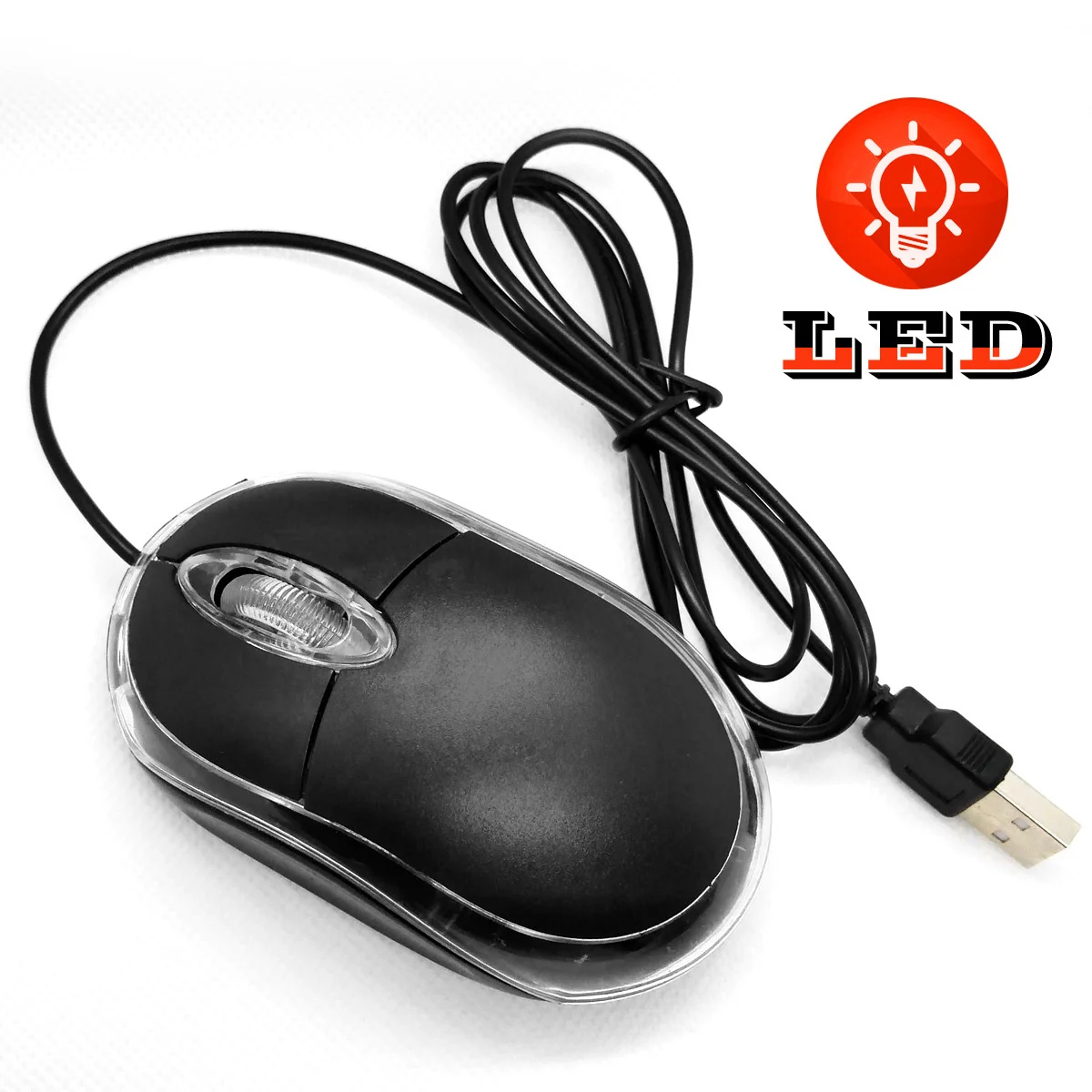 

Проводная оптическая USB-мышь, 1000DPI, 2 кнопки