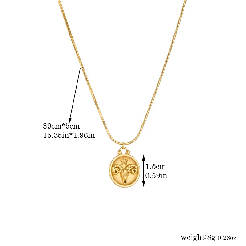 Ожерелье из нержавеющей стали со знаком зодиака 12 ожерелье созвездия золотой