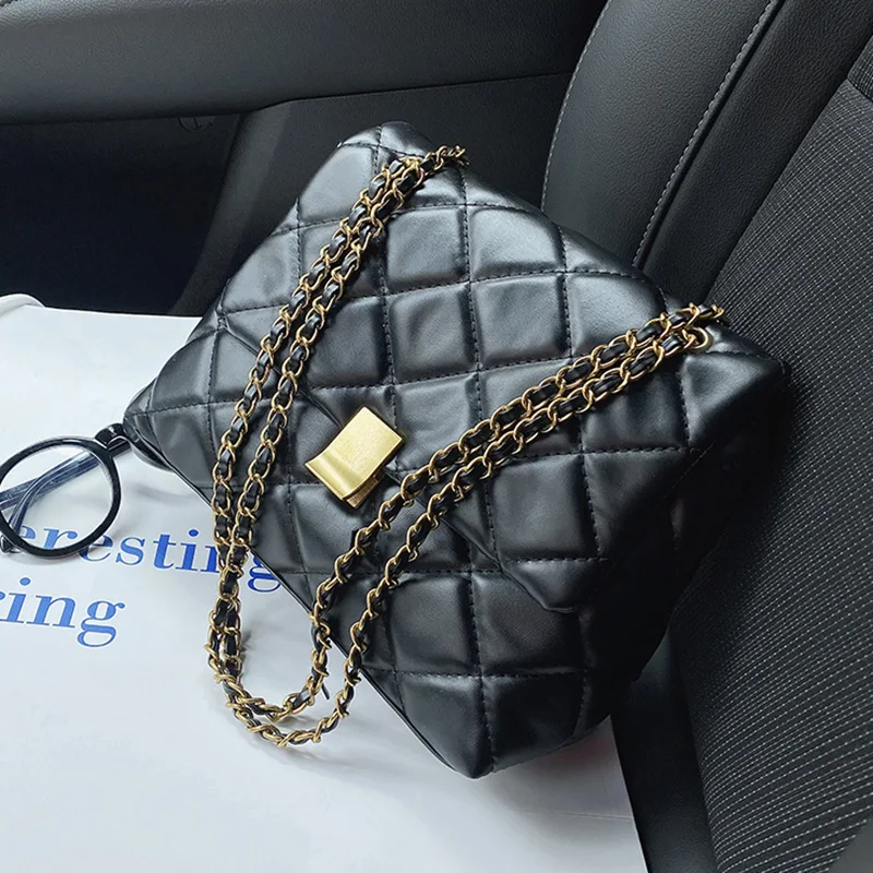 

Branded Trend large PU Leather Crossbody Bags for Women 2021 Elegant Chain Shoulder Handbags Women's Trending Cross Body Bag