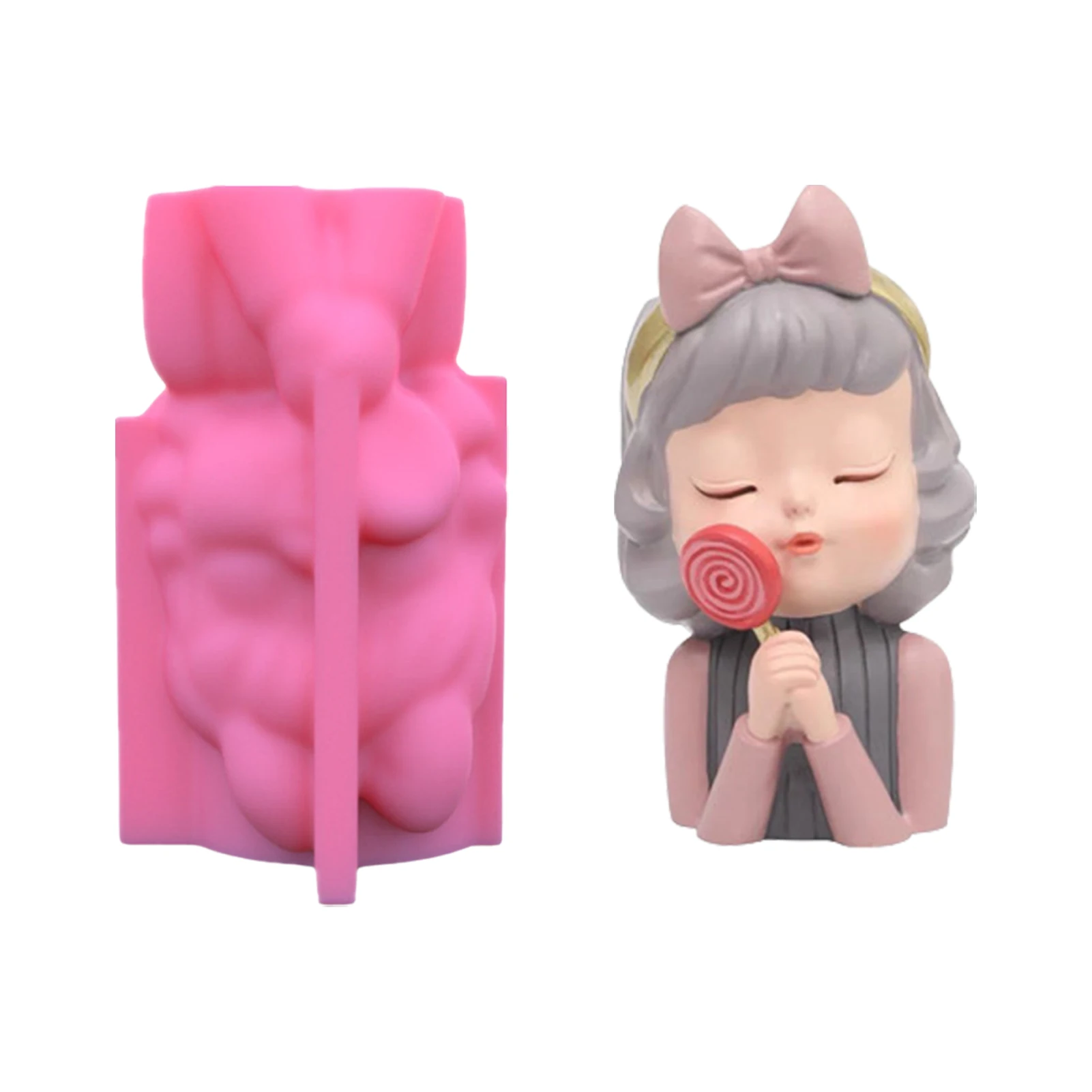 Купи Cute Girl Flower Pot Silicone Resin Mold Epoxy Resin Casting Mold Succulent Vase Cement Mold Candle Holder Wax Mold за 390 рублей в магазине AliExpress