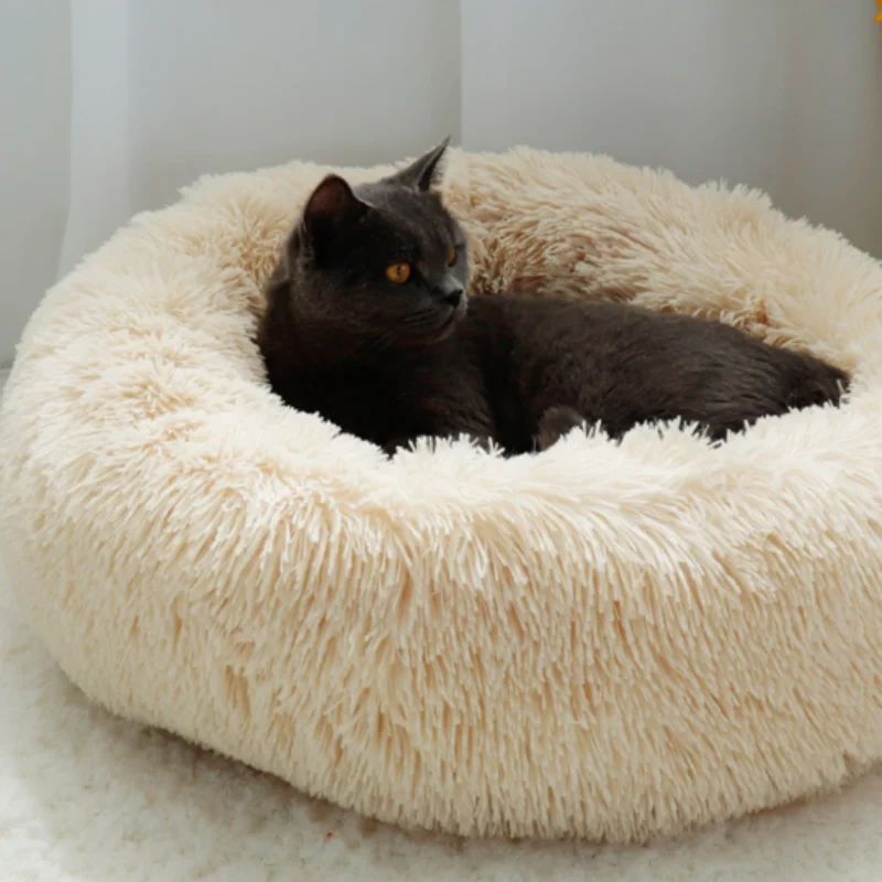 

Soft Pet Beds Mat Dog Bed Blanket Cat House Beds Round Lounger Sofa Sleeping Bag Long Plush Warm Comfortable Winter