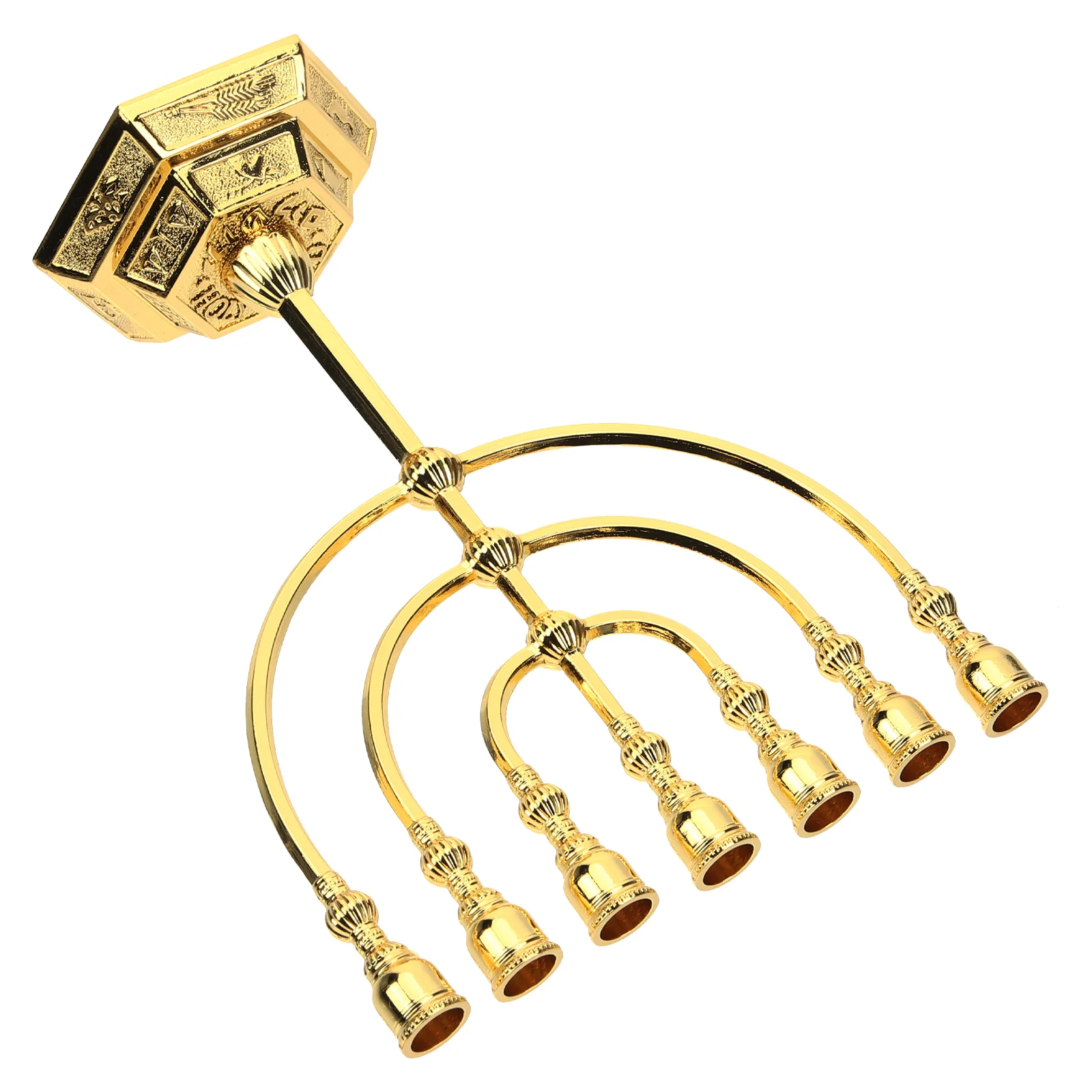 

Classic Jewish Menorah Branch Candle Holder Israel Jerusalem Temple Candlestick Candelabrum Retro Candle Stand Home Decoration