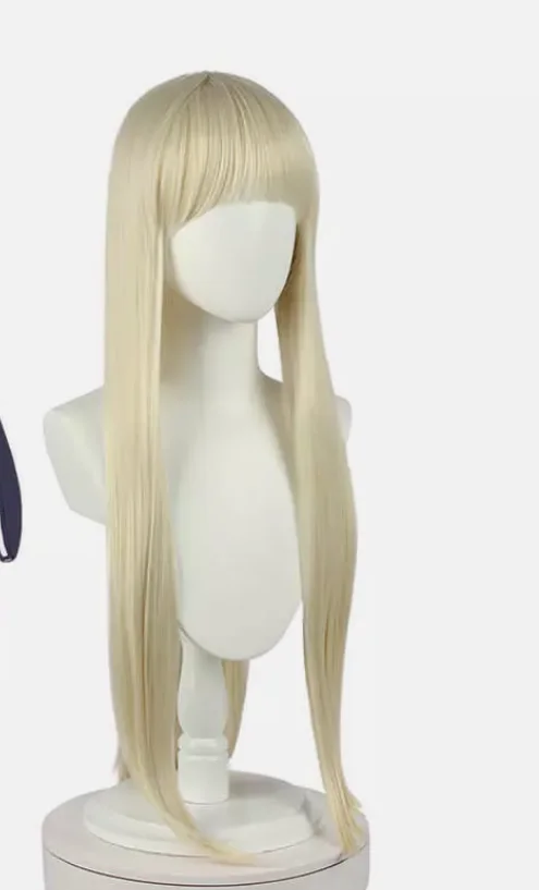 Аниме Yomoduki Runa парики для косплея 80 см женские длинные прямые светлые