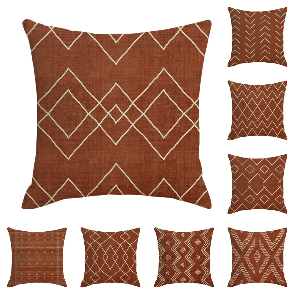 

Коричневый чехол для подушки с геометрическим рисунком в полоску, скандинавский Декор для дома, гостиной, дивана, наволочка для подушки, нав...