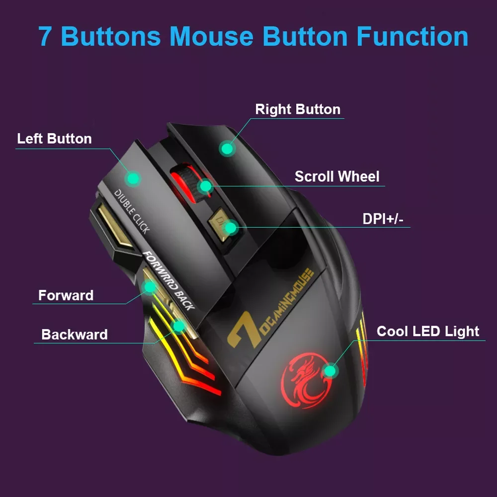 

Wireless Mouse Bluetooth Gamer Gaming Mouse Computer Ergonomic Mause With Backlight RGB Silent Mice For Laptop PC