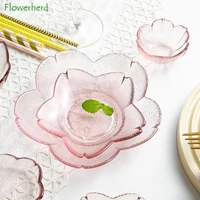 creative cherry blossom plate japanese sakura pink phnom penh glass tableware seasoning dipping sauce small plate tableware set
