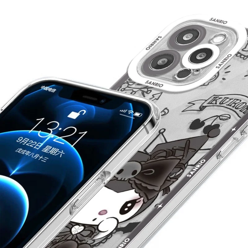 Милый чехол для телефона Sanrio Pachacco Kuromi для Xiaomi Redmi 15C A5 14C 13 12 13C 10C 12C 10 9C A3 Note 11 10 10S, прозрачный корпус (art.: 3920d9727b26b) - 3920d9727b26b