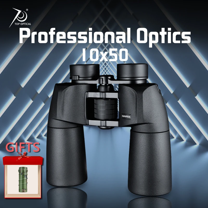 

TOPOPTICAL 10x50 Powerful Binoculars Professional Outdoor Hunting Telescope Spotting Scope Camping Equipment IPX6 Waterproof