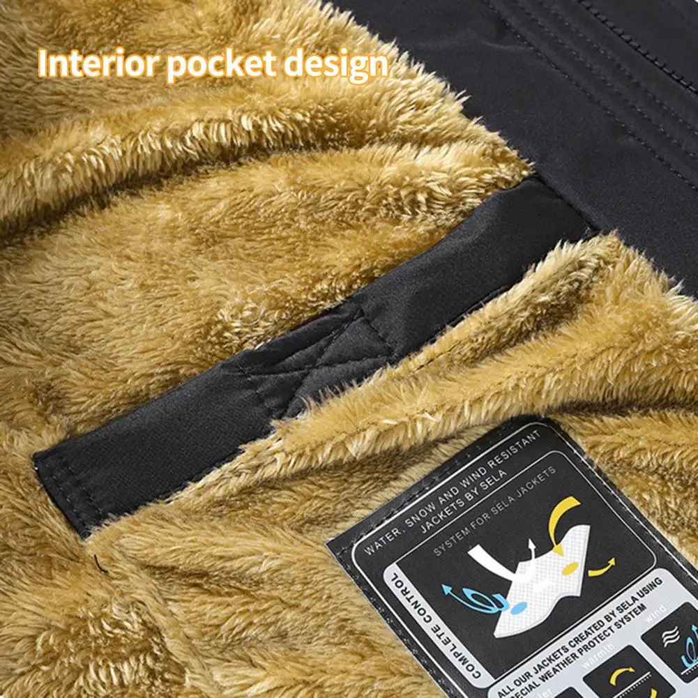 2022 New Men Winter Parka Fleece Lined Thick Warm Hooded Fur Collar Coat Male Size 5XL Plush Jacket Autumn Work Outwearing Black