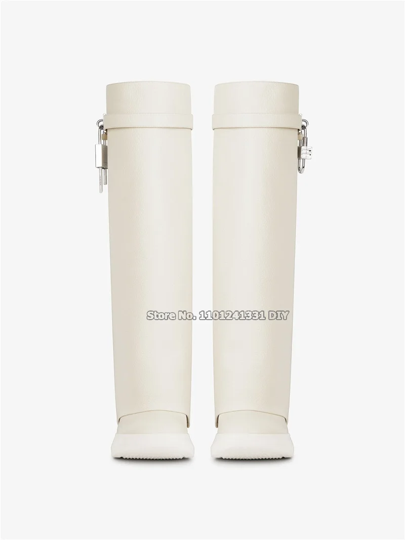 Сапоги женские из натуральной кожи зимние на платформе с замком