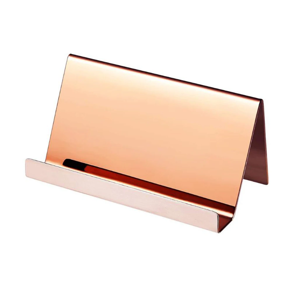 

Office Gift Display Stand Fashion Durable Solid Business Card Holder Accessories Desktop Storage Stainless Steel Stable Table