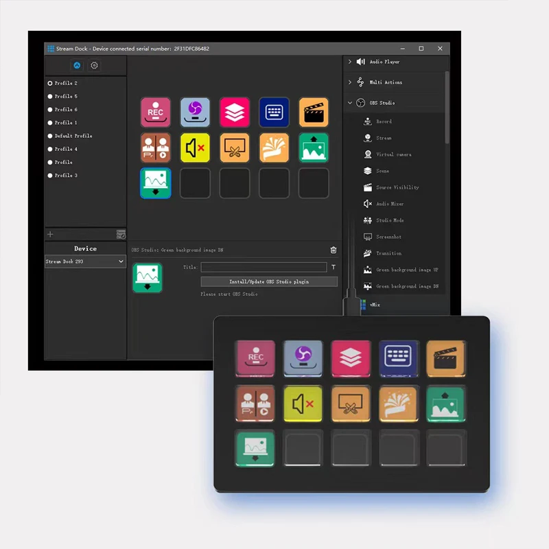 Визуальная клавиатура клавиши с ЖК-дисплеем программируемая ярлыками