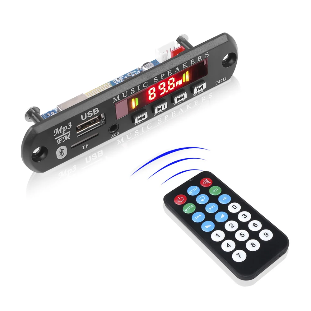KEBIDU Bluetooth 5.0 płyta dekodera MP3 DC 9V-12V FM moduł radiowy bezprzewodowy samochód odtwarzacz muzyki obsługuje USB karty AUX TF zestaw samochodowy 3 KEBIDU Bluetooth 5.0 płyta dekodera MP3 DC 9V-12V FM moduł radiowy bezprzewodowy samochód odtwarzacz muzyki obsługuje USB karty AUX TF zestaw samochodowy 3