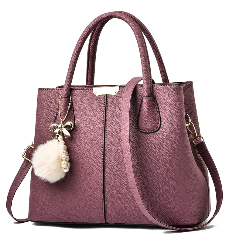 

2022 Spring New Trend Simple All-match Women's Bag Fashion Luxury Women's Plush Ball Pendant One-shoulder Messenger Handbag
