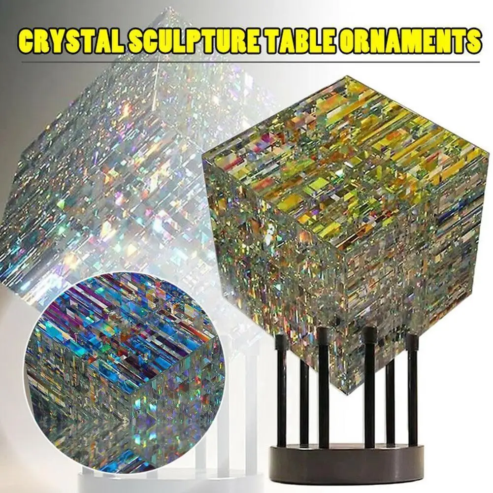 

Magik Chroma Cube Crystal Artificial Glass Sculpture Magic Decoration 2022 Cube Cube Statue New Chroma Magical I0m4