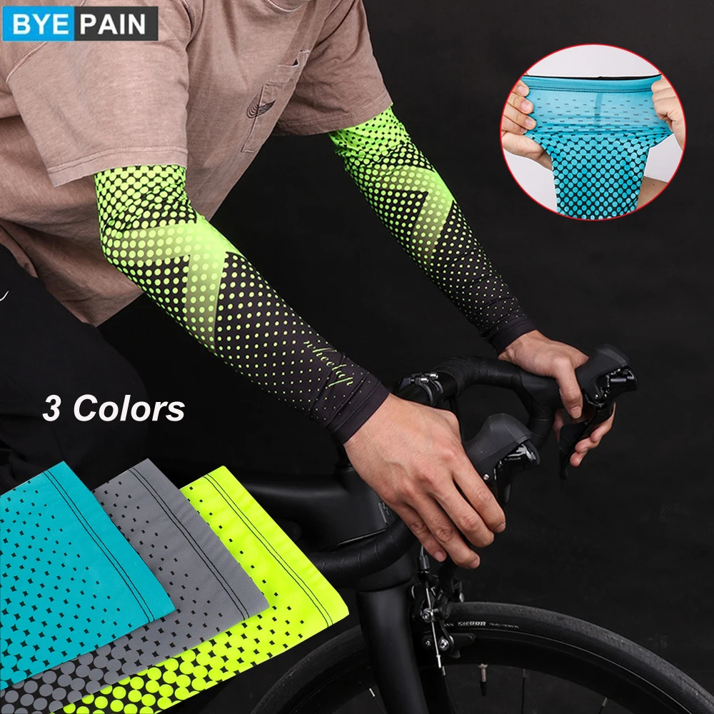 

1Pair Breathable UV Protection Running Arm Sleeves Quick Dry Sports Cycling Arm Warmers Basketball Elbow Pad Fitness Armguards