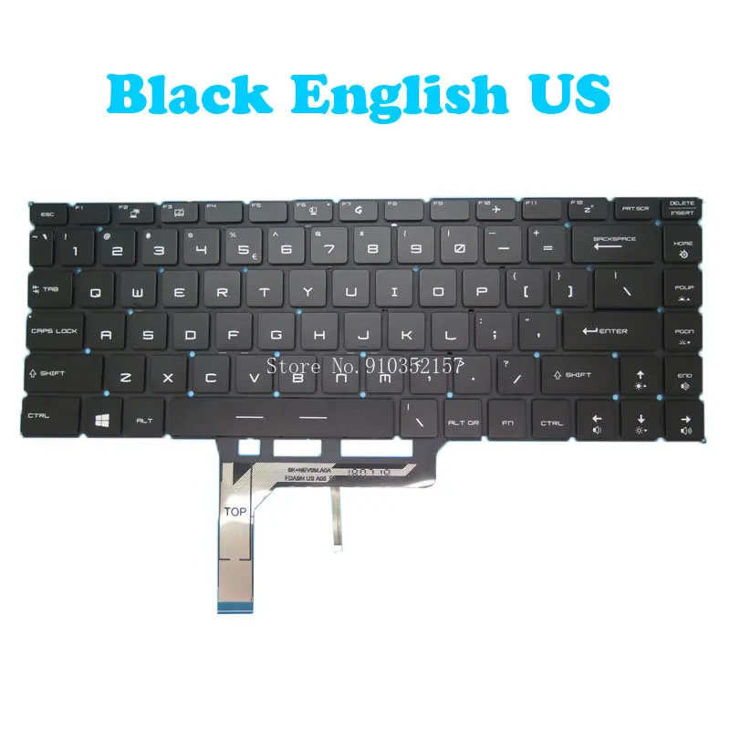Клавиатура с подсветкой US JP GR NR IT для MSI Creator 15M MS-16W1 Creator 15M A9SE A9SD Creator 15M A10SE A10SD, английская, американская, без рамки