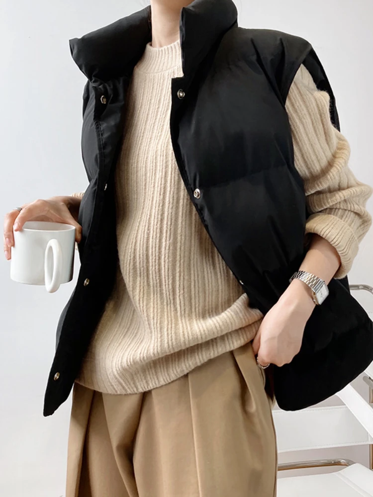 2022 Down Cotton Vest Women's Short Autumn and Winter Loose Outer Wear Cotton Vest Cotton Vest Jacket