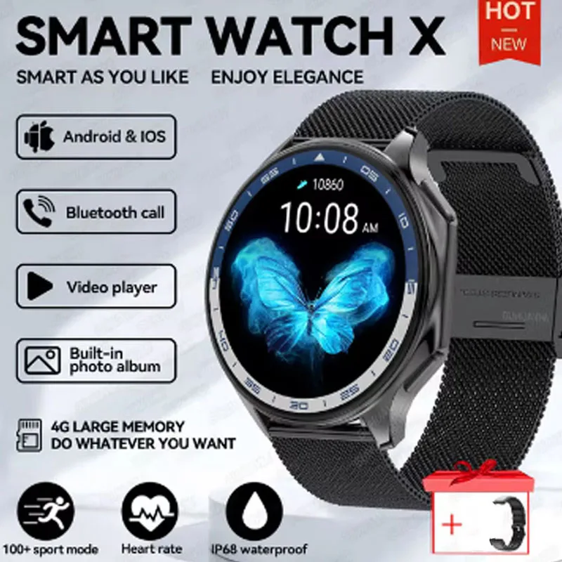 2024Новые часы с памятью 4 ГБ X Business Смарт-часы всегда отображают Bluetooth вызов