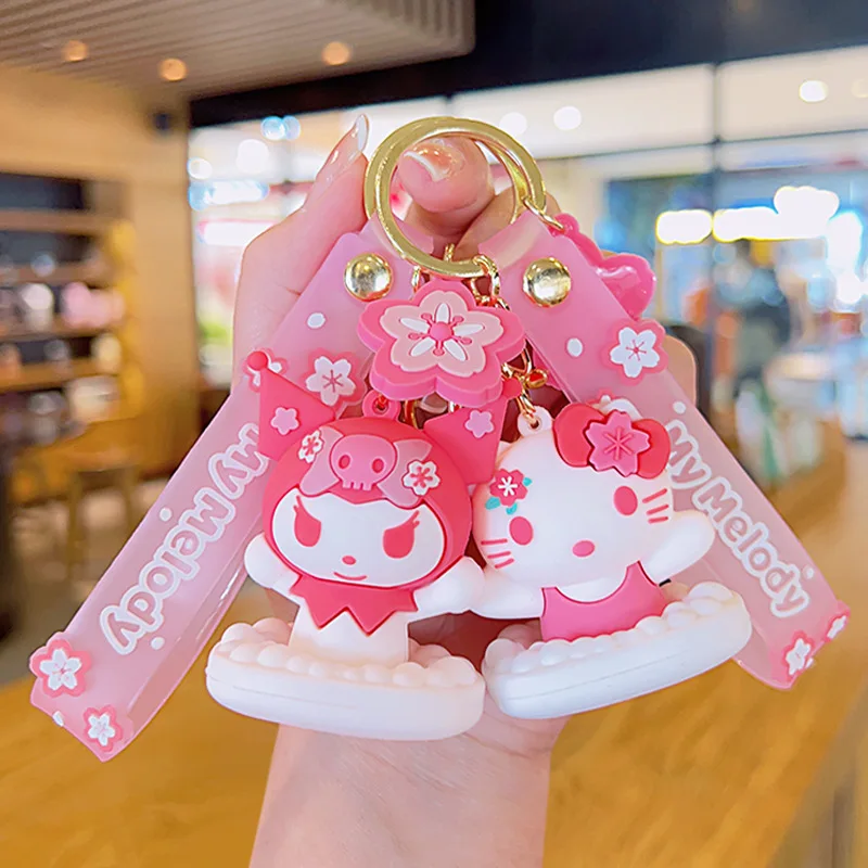 

Sanrio брелок с мультяшной куклой Hello Kitty Kuromi Cinnamoroll кукла подвеска брелок школьный рюкзак подвеска