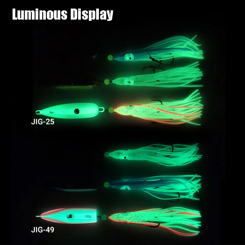 Inchiku 5pcs Jigging Lures 60g Slider Snapper Sea Metal Jig Head Hooks Saltwater Bait Luminous Madai Fishing Lure Grouper Bass - купить по