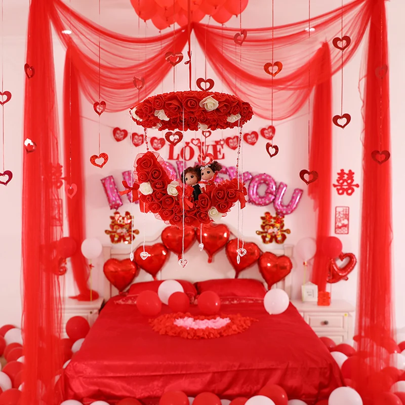 

Romantic woman's newlywed pull flower wedding full bedroom bridal arrangement package new house